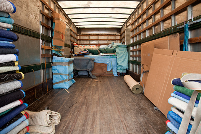 Inside of moving truck